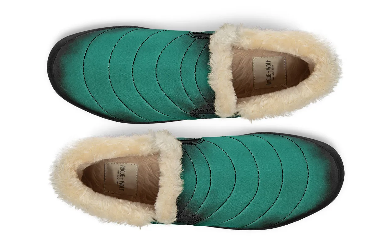 Enchanted Emerald Winter Sneakers - Warm & Easy Slip-On Shoes Lined with Vegan Wool with Anti-Slip Soles