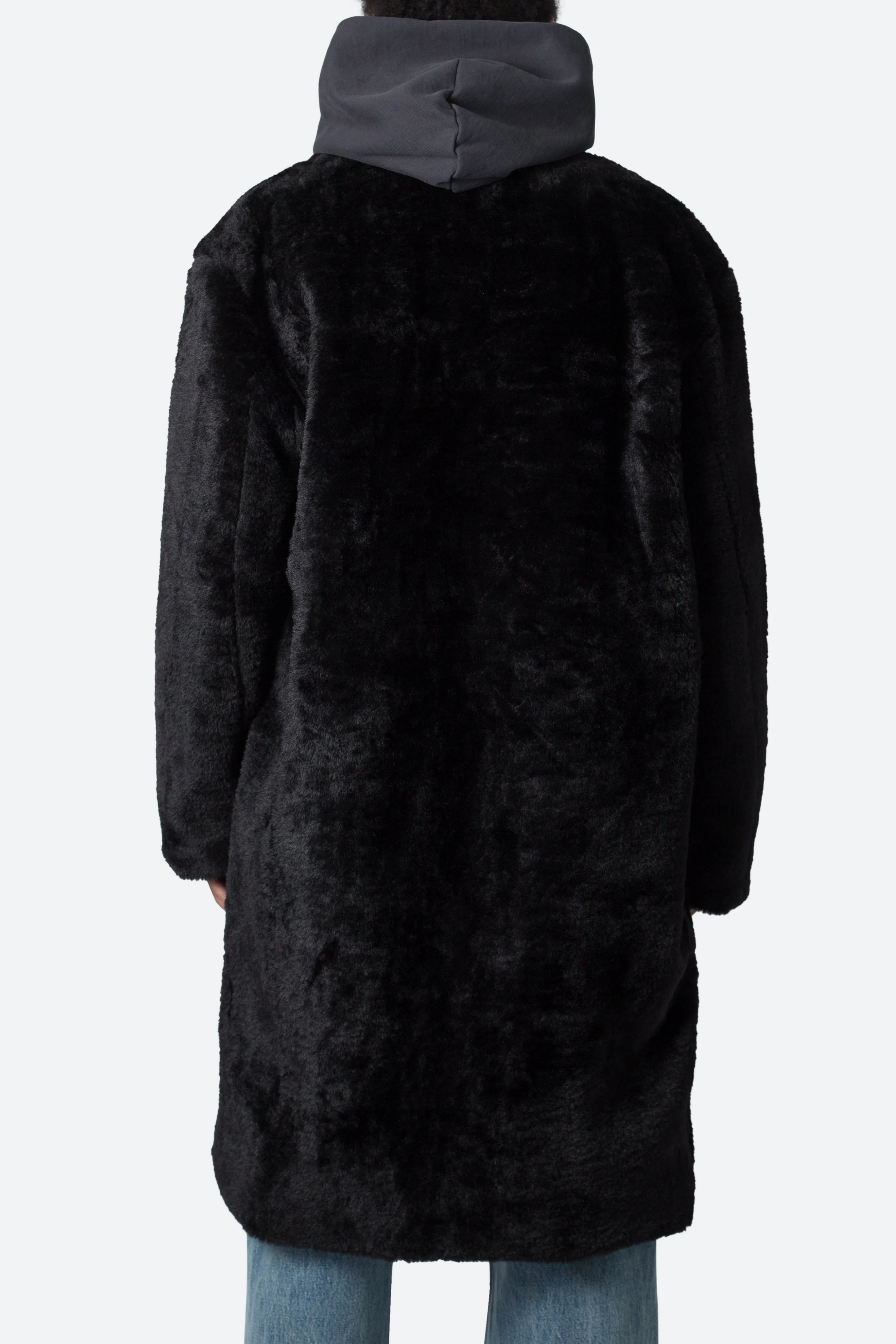 Faux Fur Coat - Black