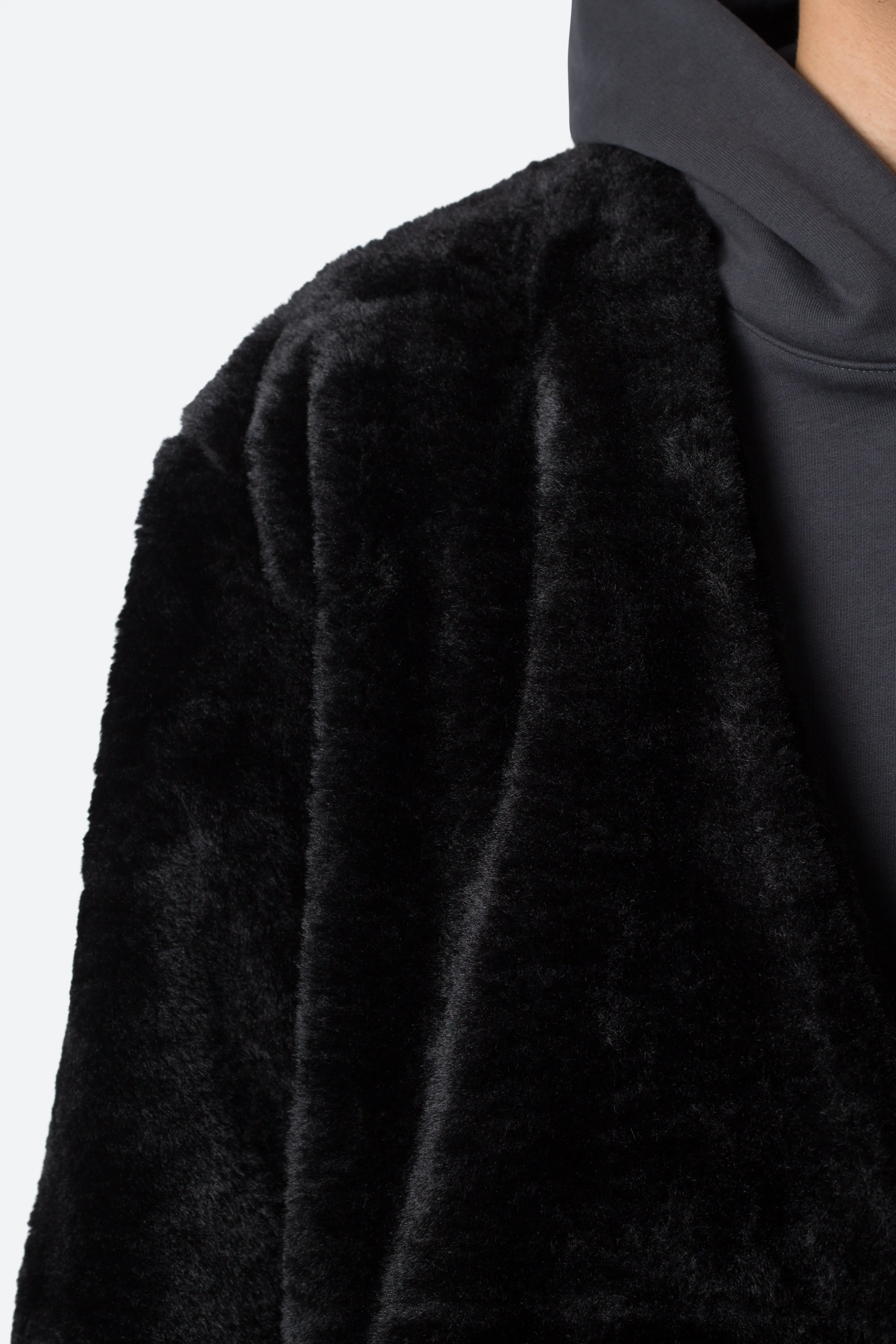 Faux Fur Coat - Black