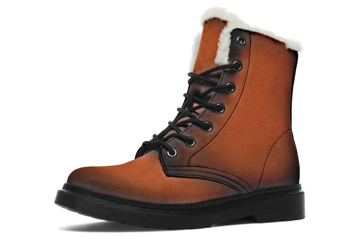 Fire-Forged Winter Boots - Warm Micro-Suede Doc-Style Boots Lined with Vegan Wool