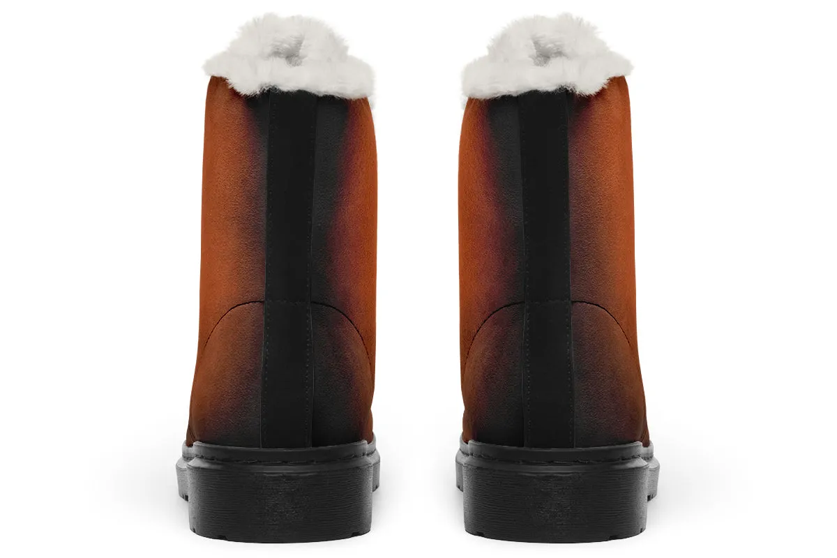 Fire-Forged Winter Boots - Warm Micro-Suede Doc-Style Boots Lined with Vegan Wool