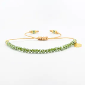 Friendship Crystal Olive Green Bracelet