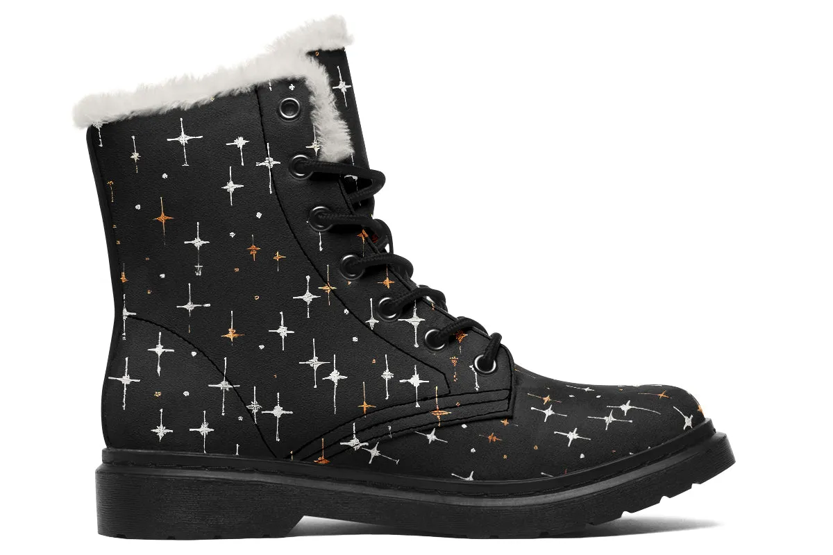 Ghost Besties Winter Boots - Warm Micro-Suede Doc-Style Boots Lined with Vegan Wool