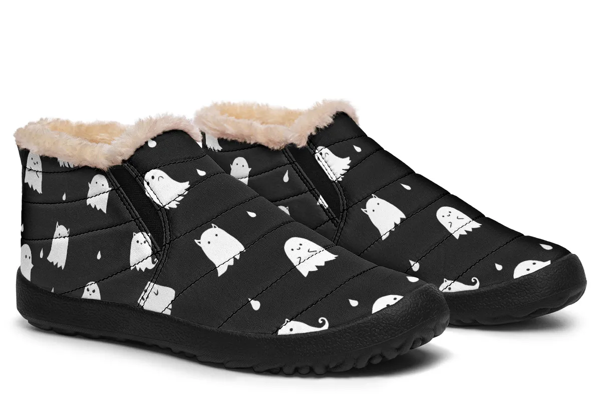 Ghost Party Winter Sneakers - Warm & Easy Slip-On Shoes Lined with Vegan Wool with Anti-Slip Soles