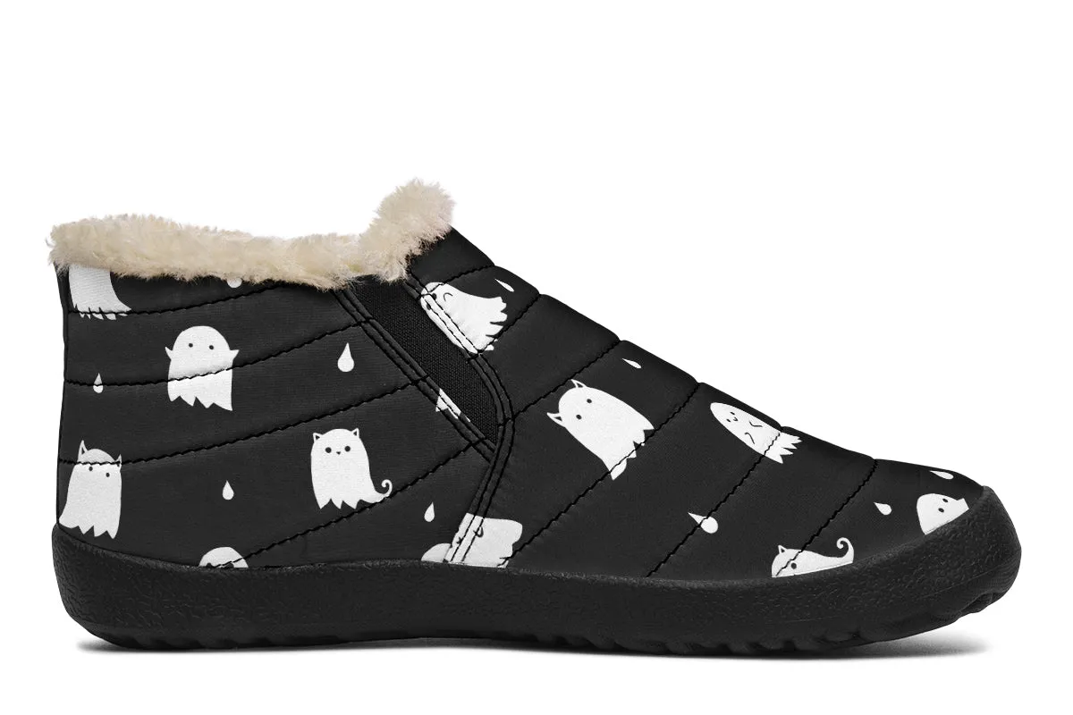 Ghost Party Winter Sneakers - Warm & Easy Slip-On Shoes Lined with Vegan Wool with Anti-Slip Soles