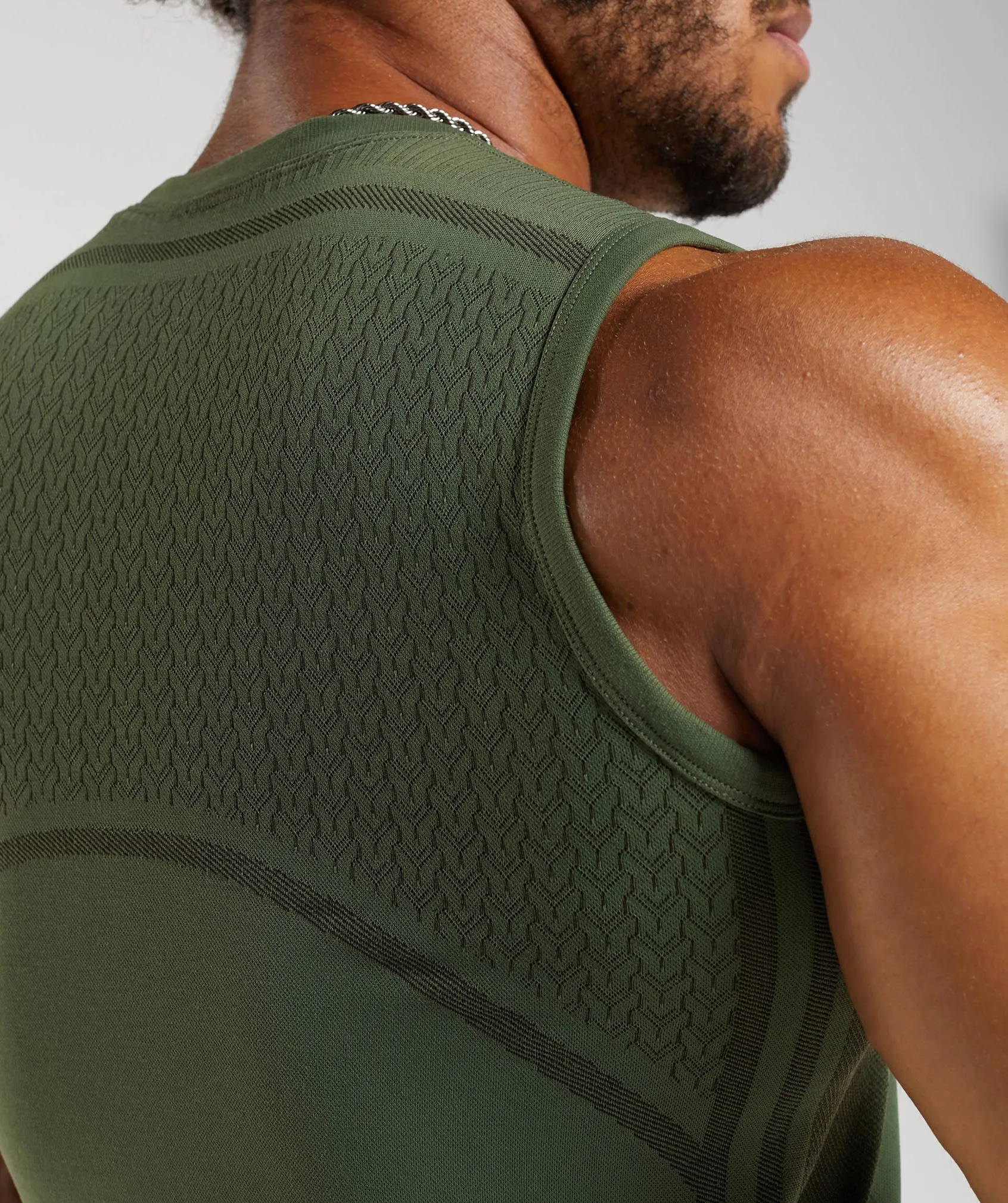 Gymshark 315 Seamless Tank - Core Olive/Deep Olive Green