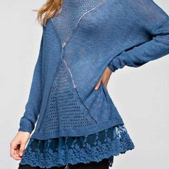 HARMONY Blue Knit Top