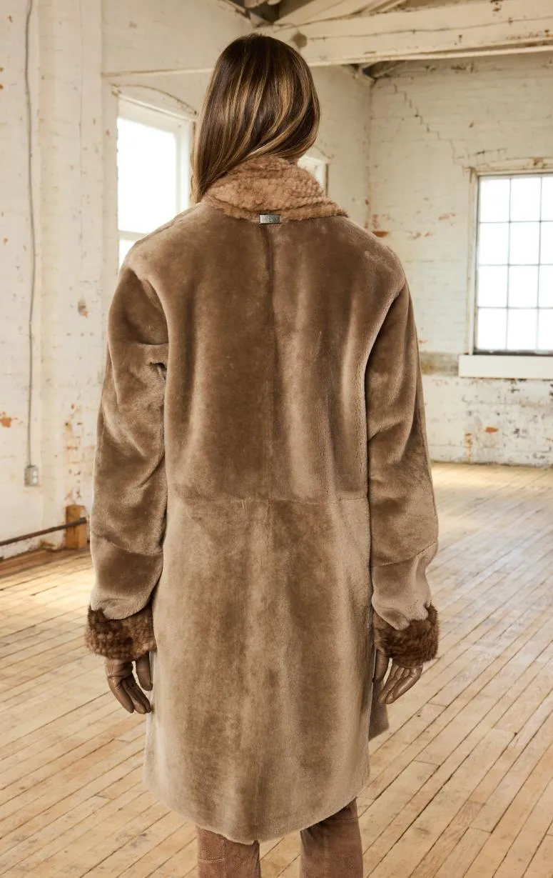 HISO - Shearling Coat with Mink Trim