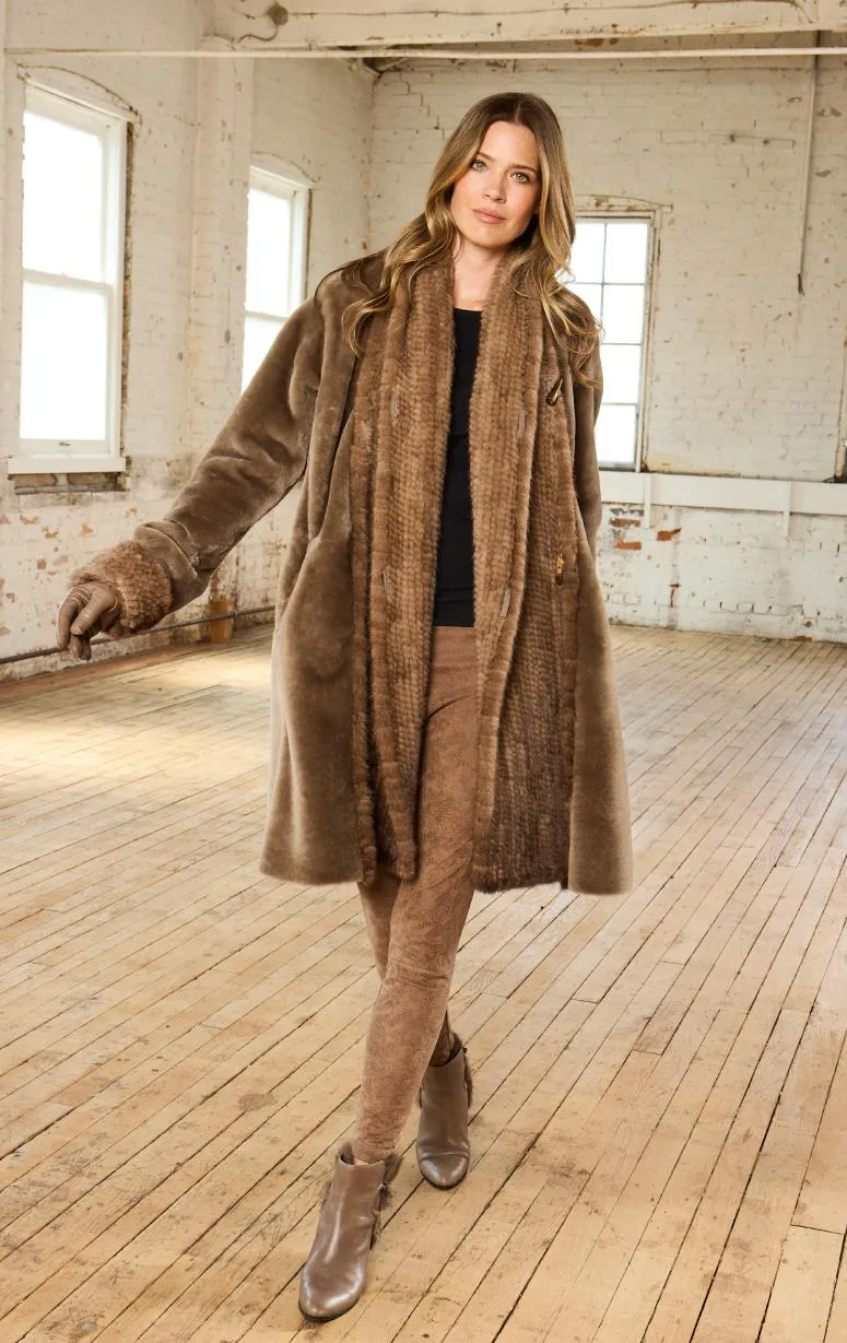 HISO - Shearling Coat with Mink Trim