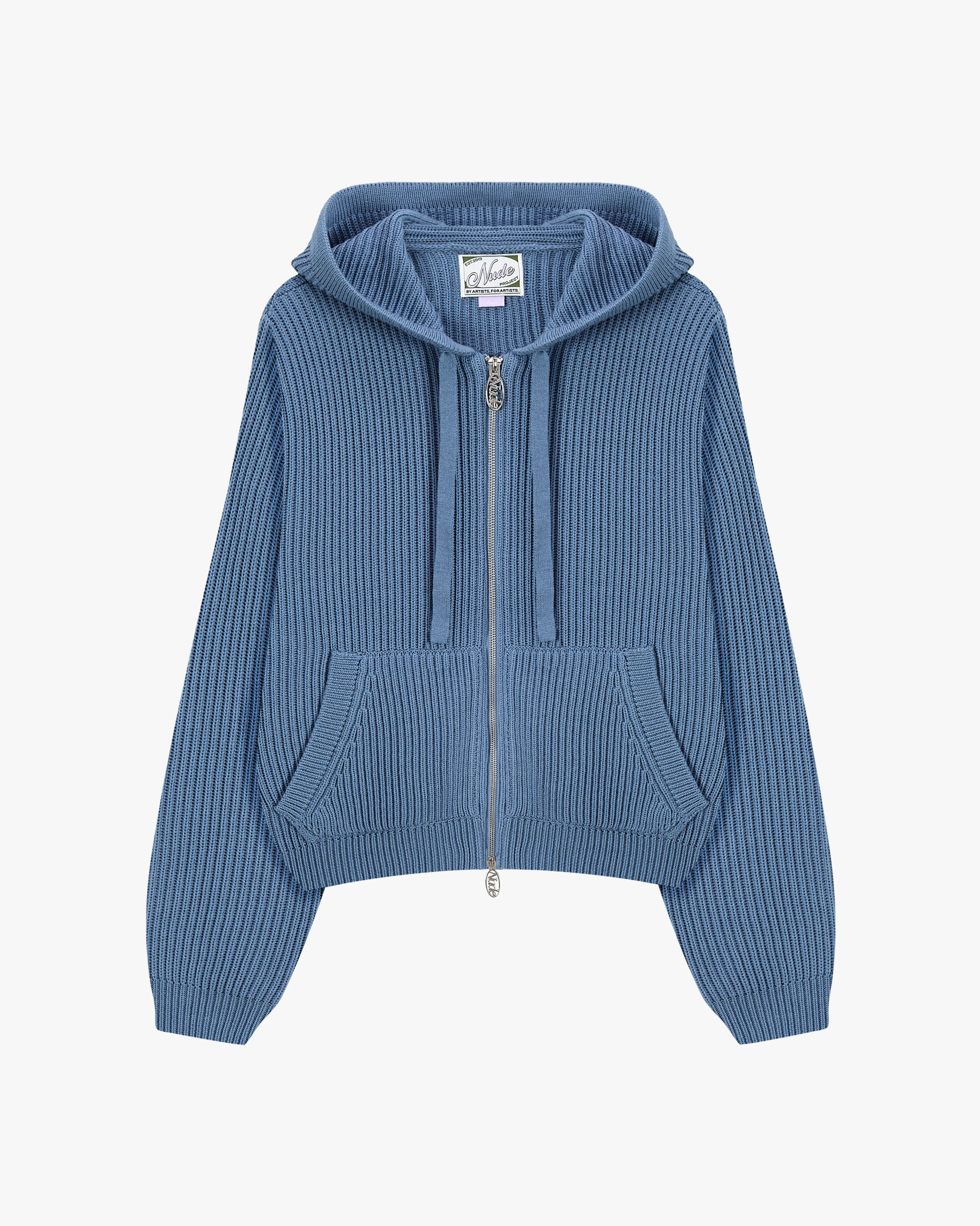 KNIT ZIPPER BLUE