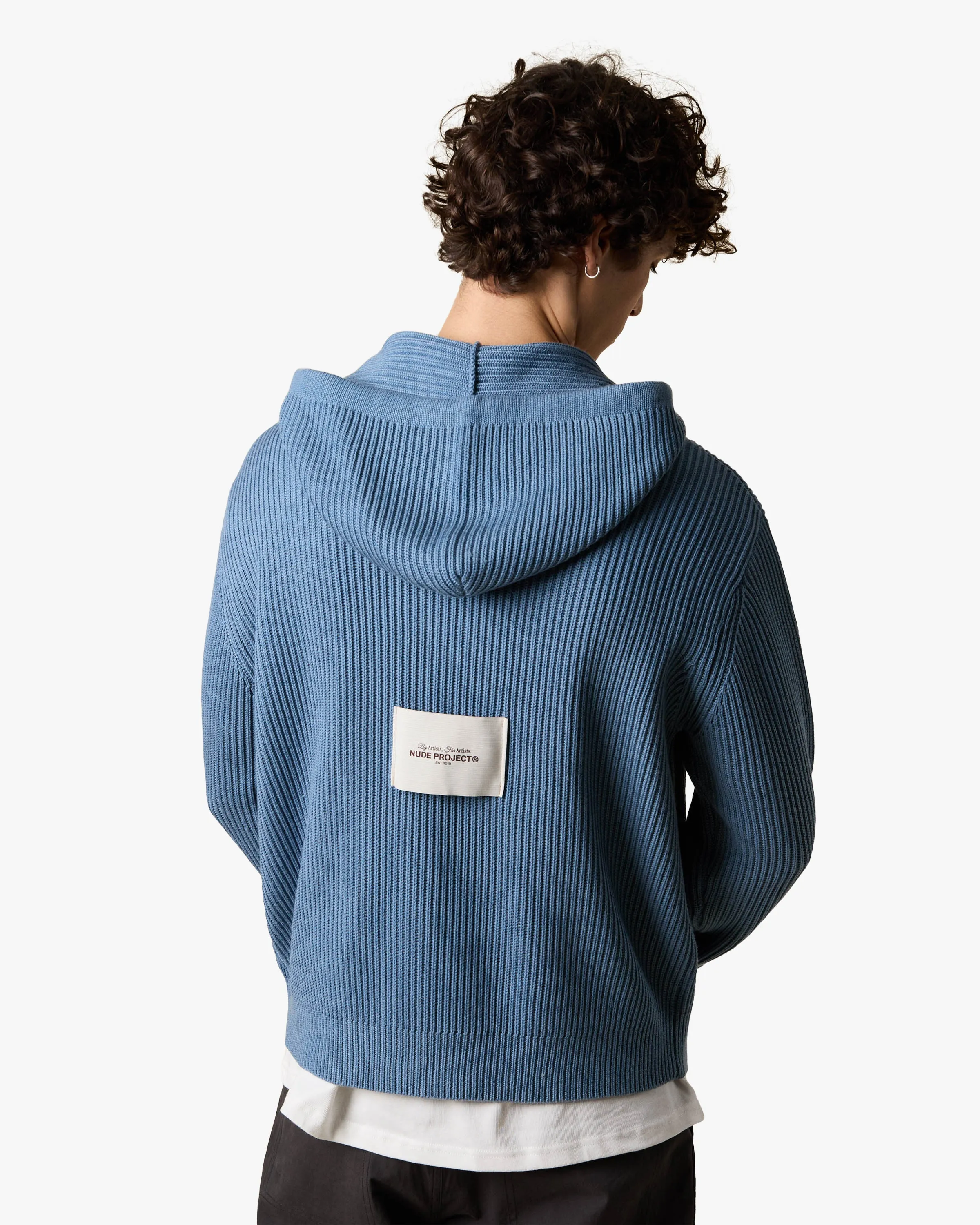 KNIT ZIPPER BLUE