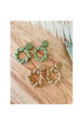 Leaf Hoop Dangles {Olive & Latte}