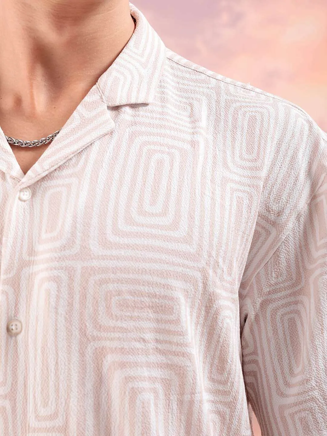 Men Art Deco Printed Relaxed Fit Shirt