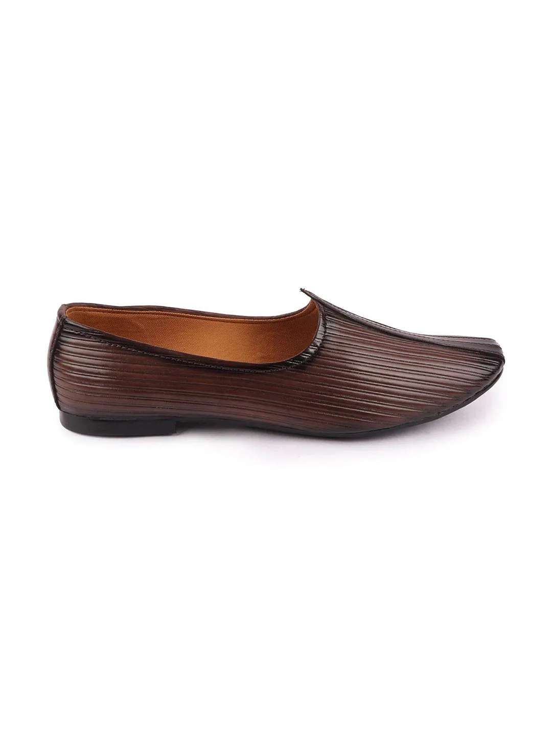 Men Brown Ethnic Slip-On Juttis