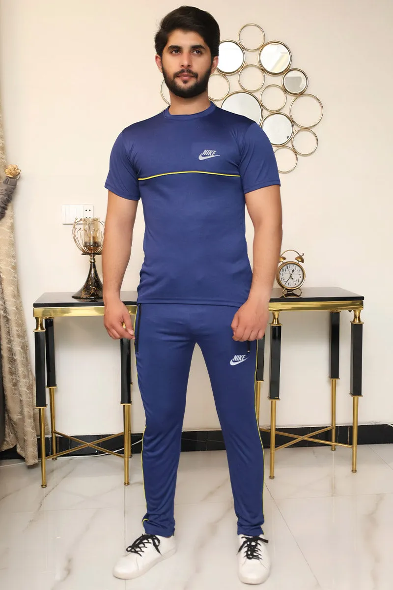 Men Summer Tracksuit Navy Blue