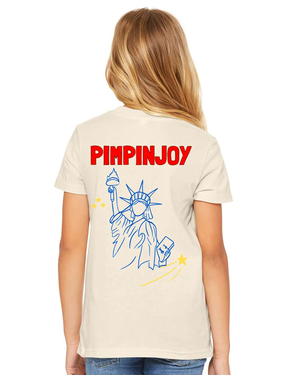 *NEW* PIMPINJOY Lady Liberty Kids Tee- IVORY