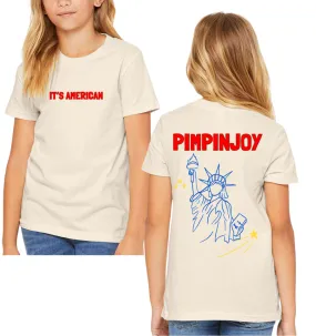 *NEW* PIMPINJOY Lady Liberty Kids Tee- IVORY