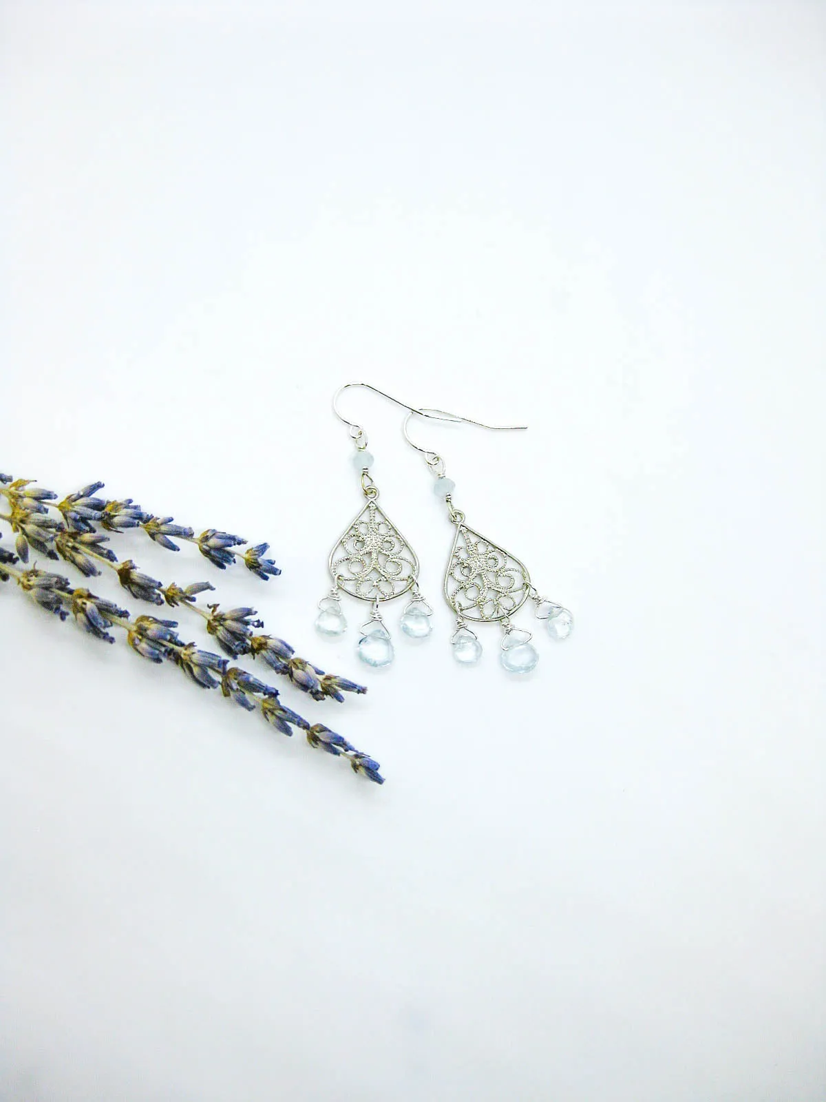 Olive: Aquamarine Earrings - e490