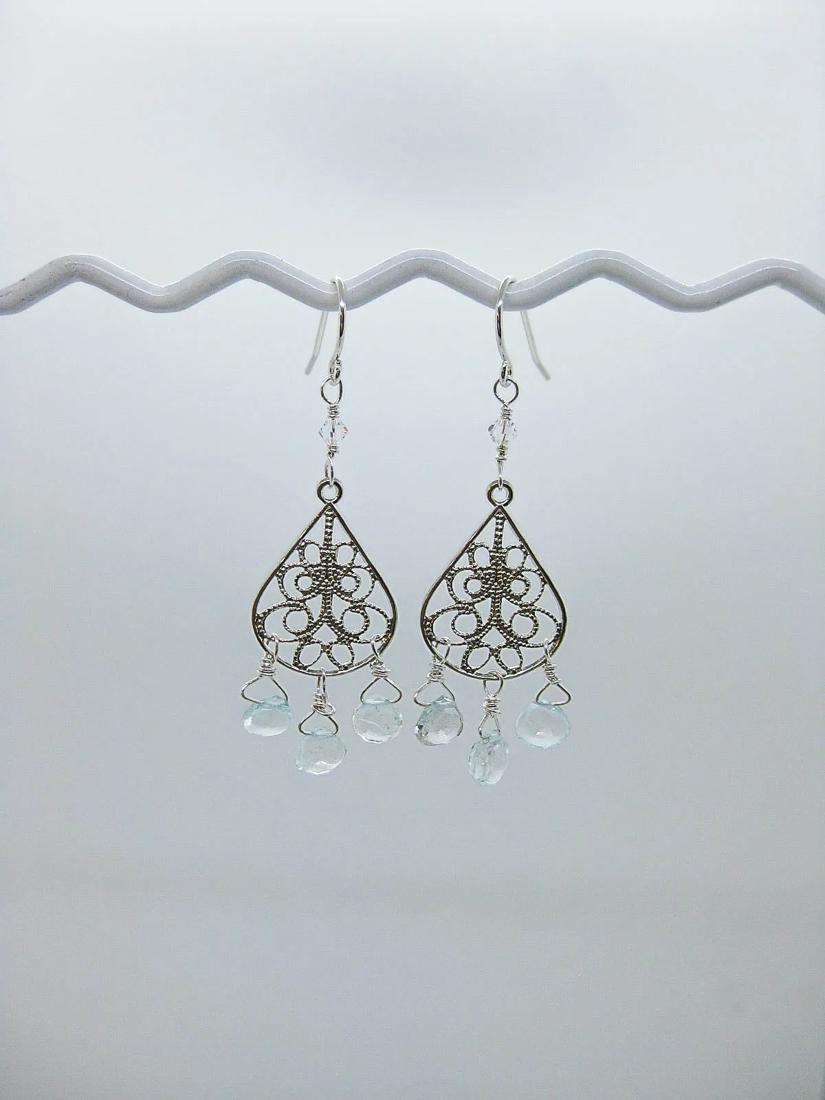 Olive: Aquamarine Earrings - e490