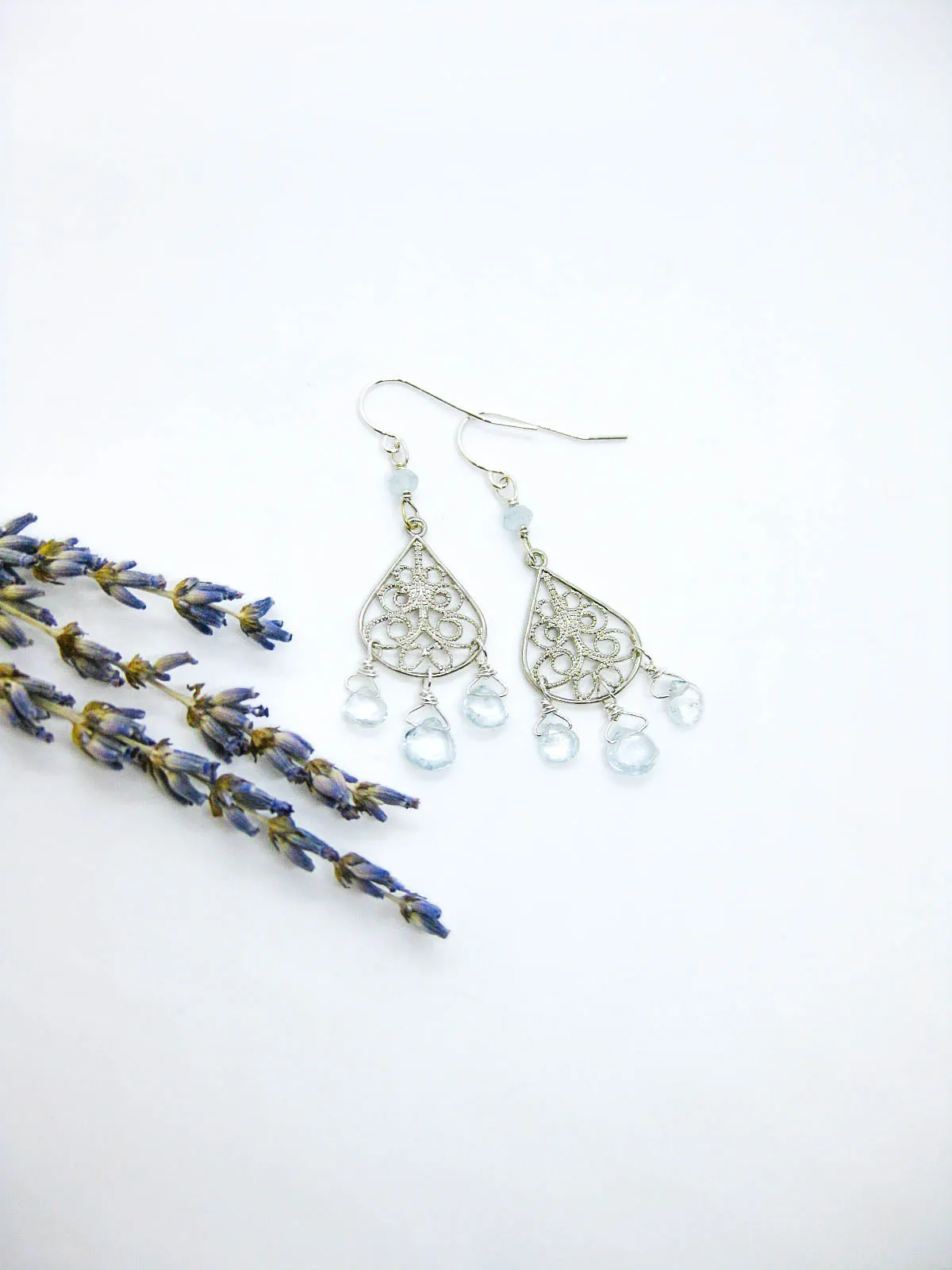 Olive: Aquamarine Earrings - e490