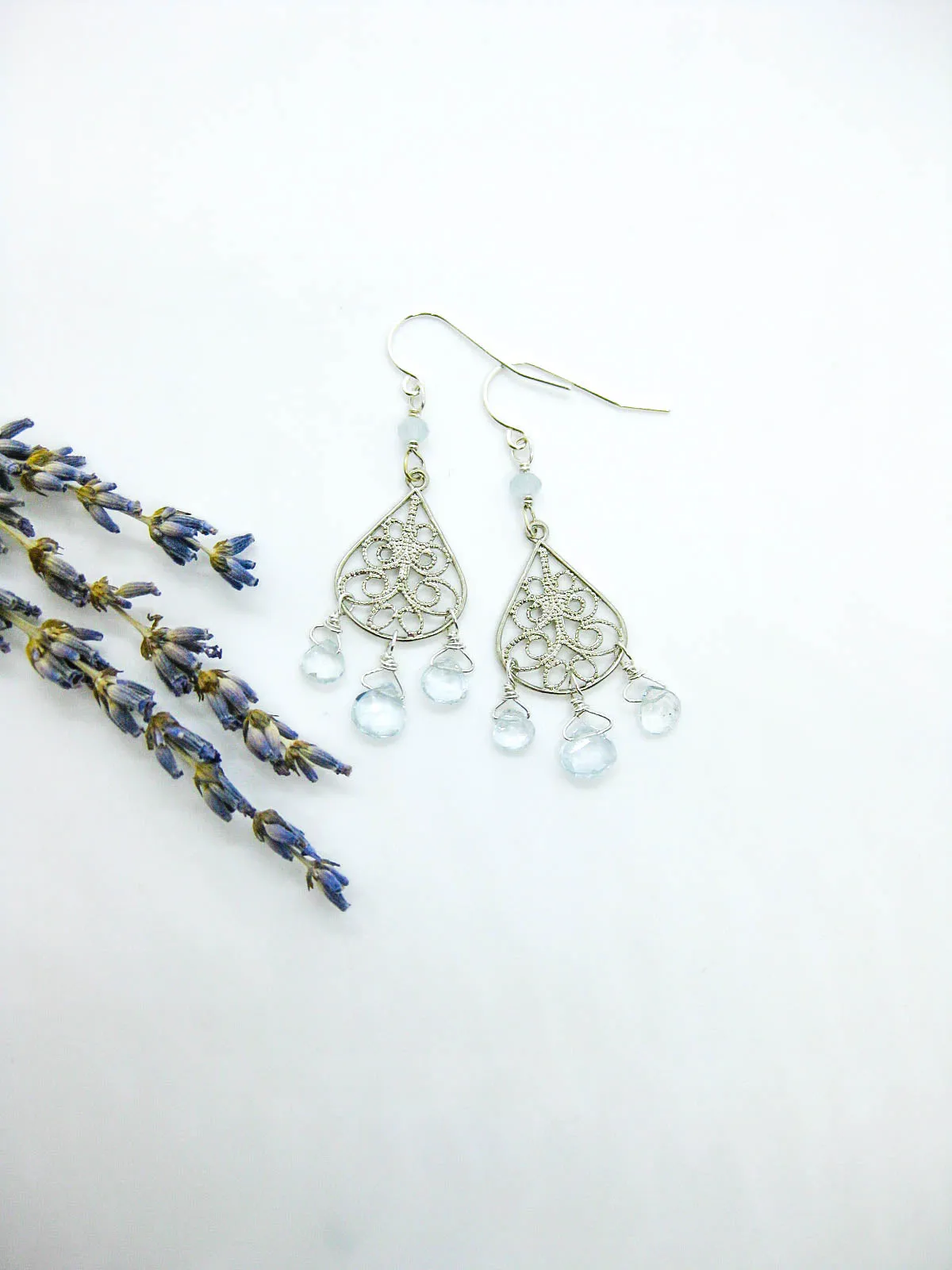 Olive: Aquamarine Earrings - e490