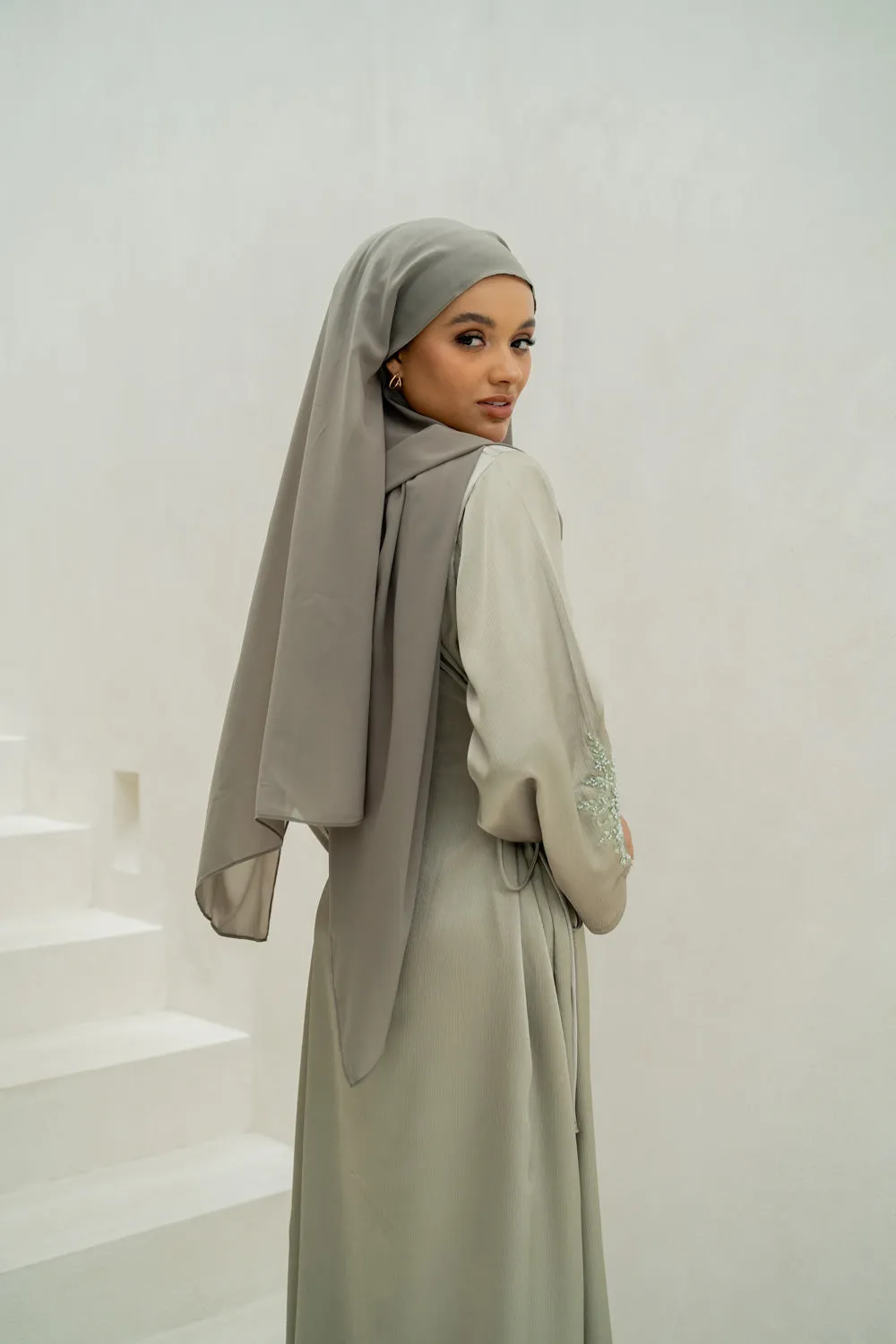 Olive Tie Abaya