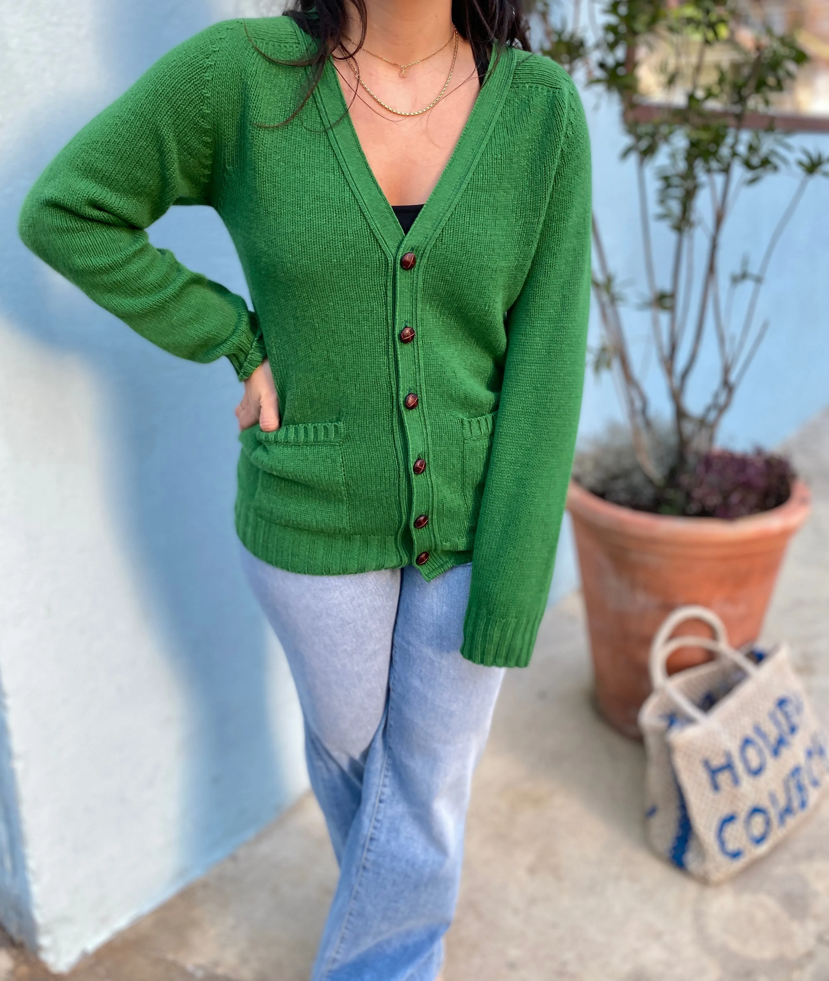 Pagoda Green Cardigan