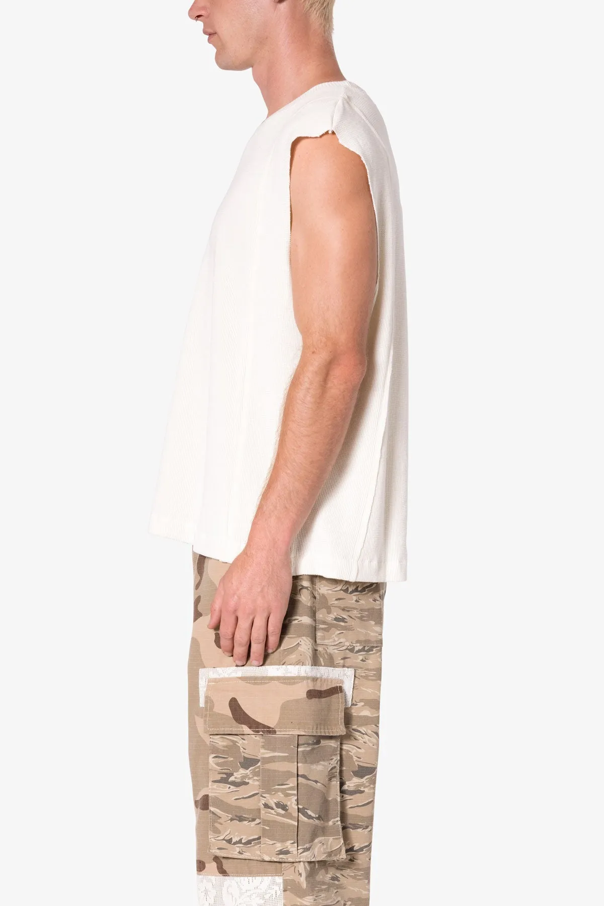 Paneled Knit Tank - Cream