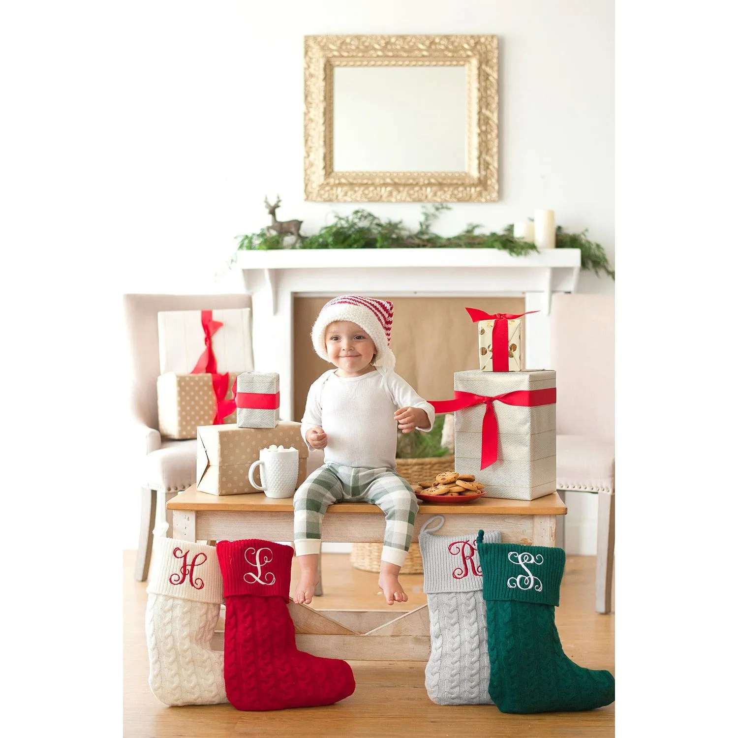 Personalized Cable Knit Christmas Stockings