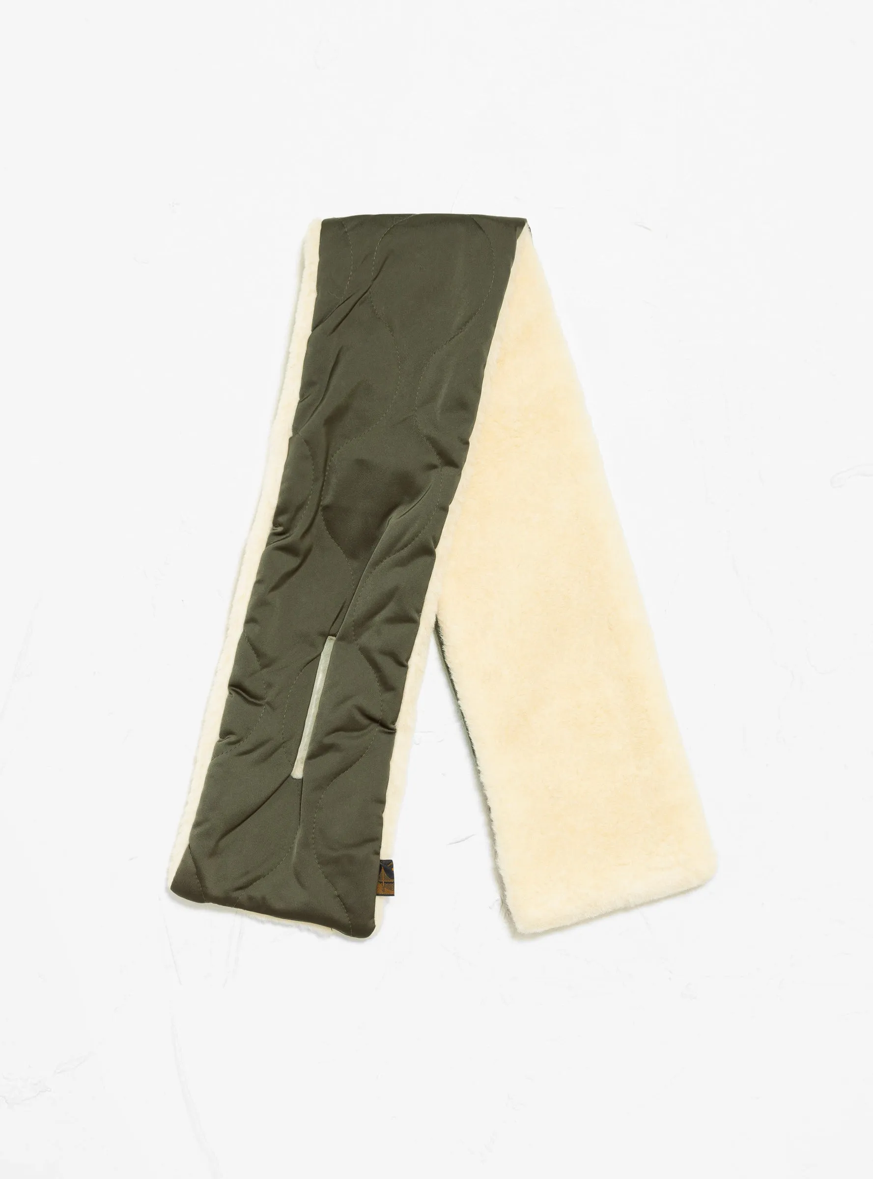 Quilted Boa Muffler Olive