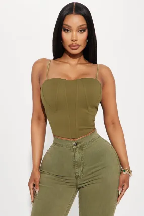 Samantha Corset Top - Olive