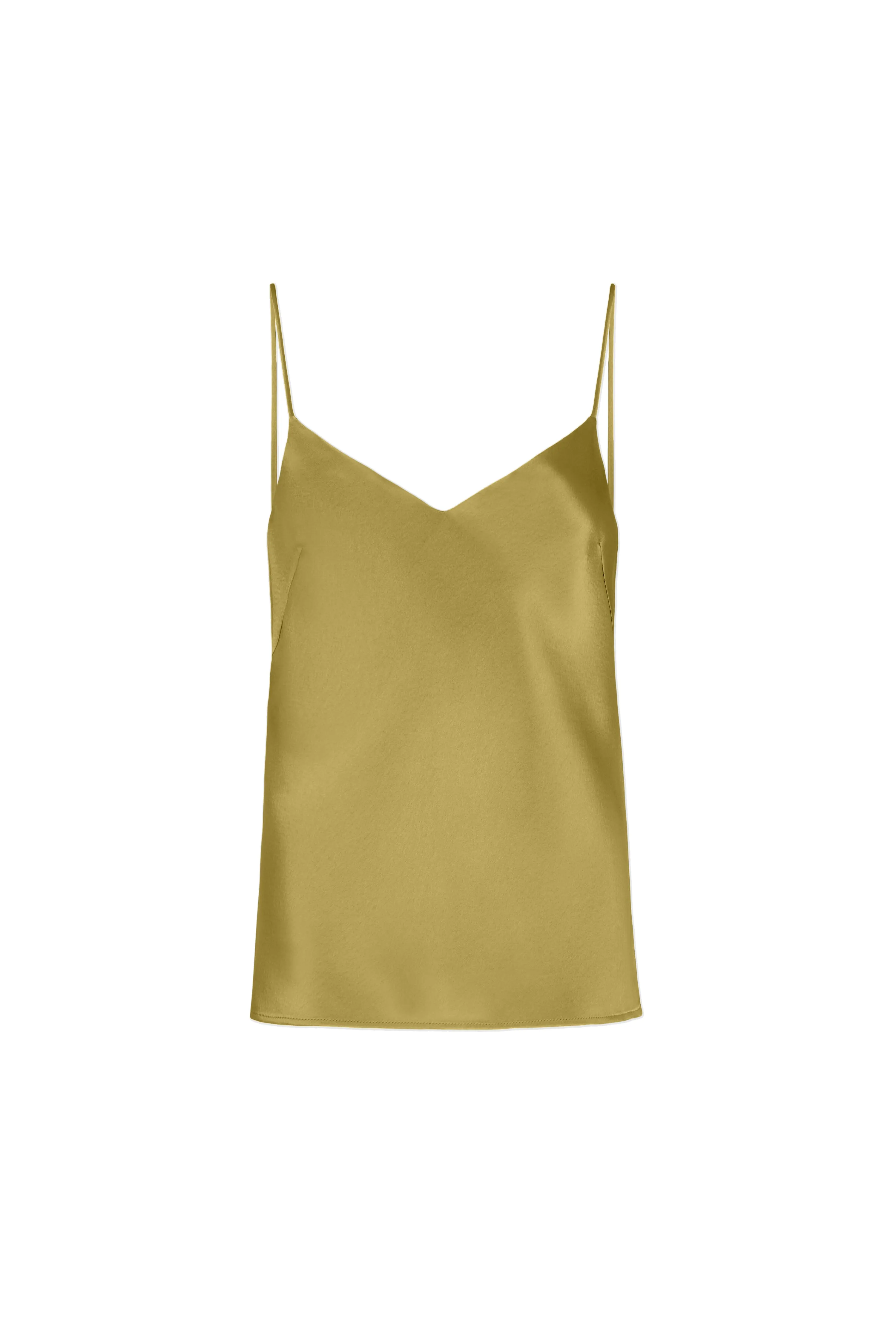 Satin V Neck Camisole - Olive