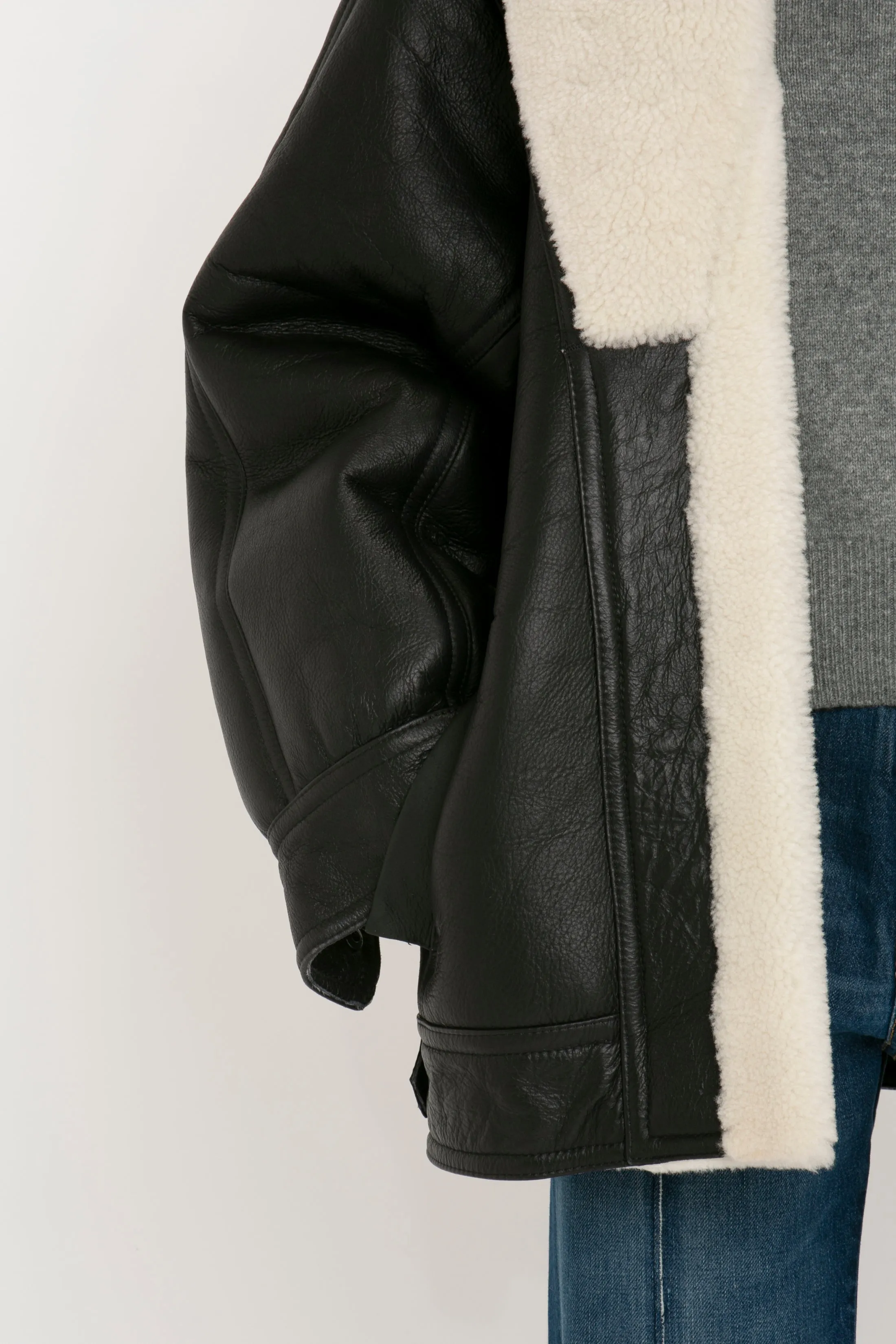 Shearling Coat In Monochrome