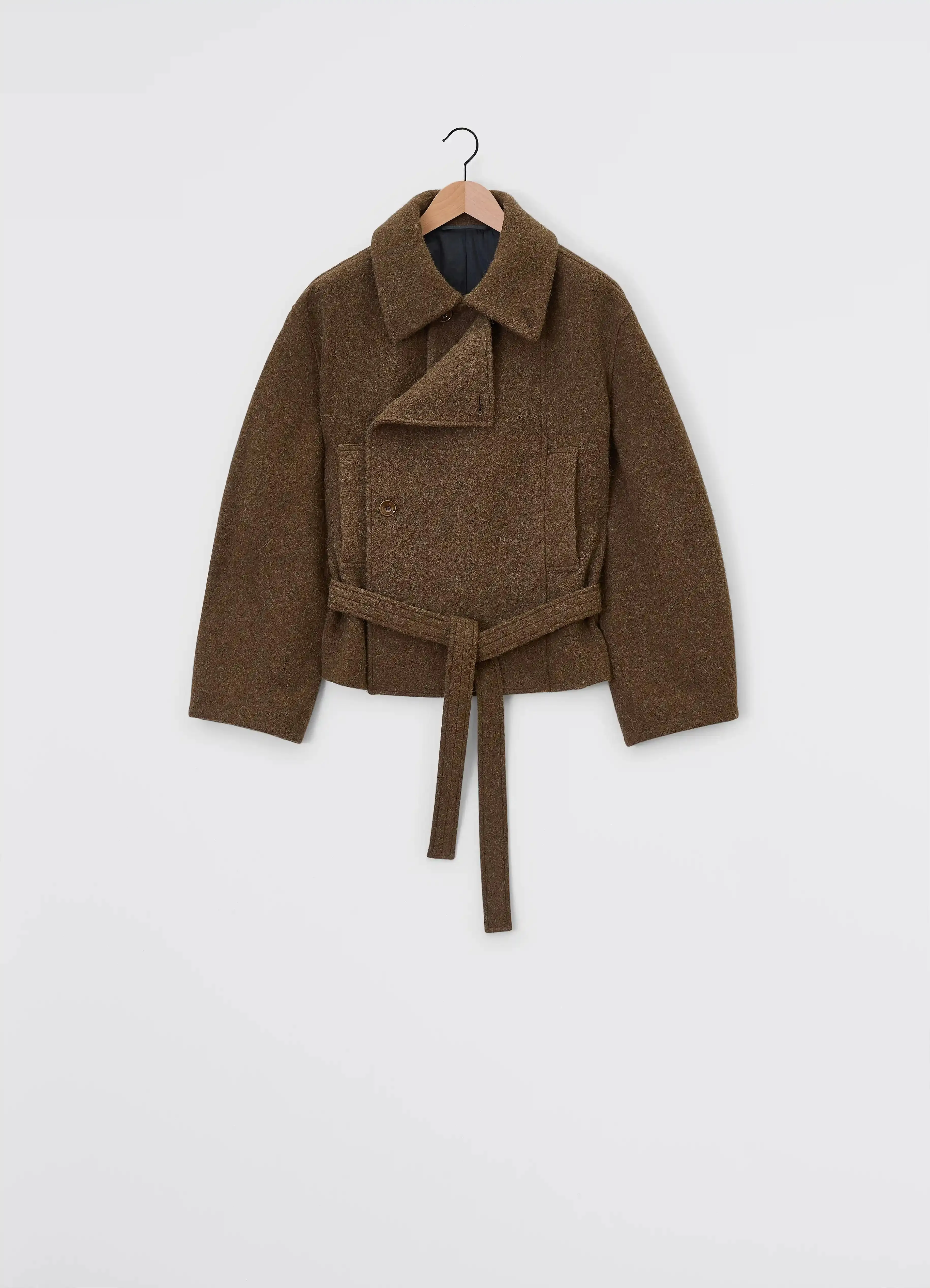 SHORT ASYMMETRICAL BATHROBE COAT