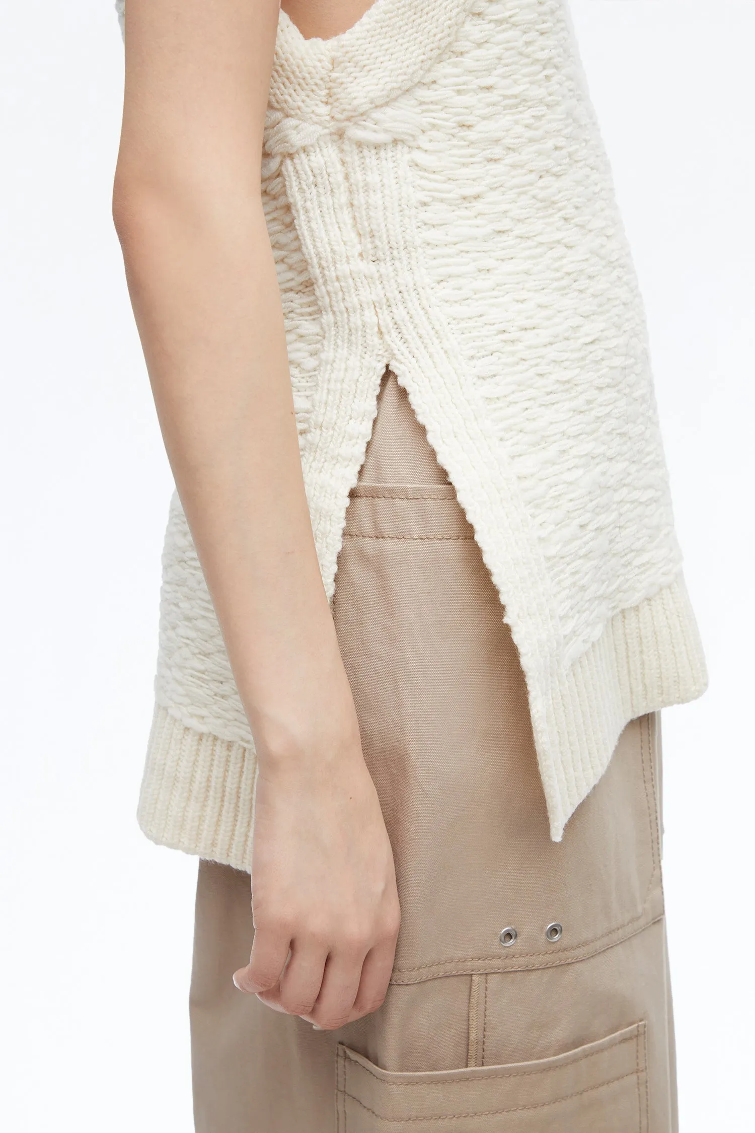 Sleeveless Wool Jacquard Top