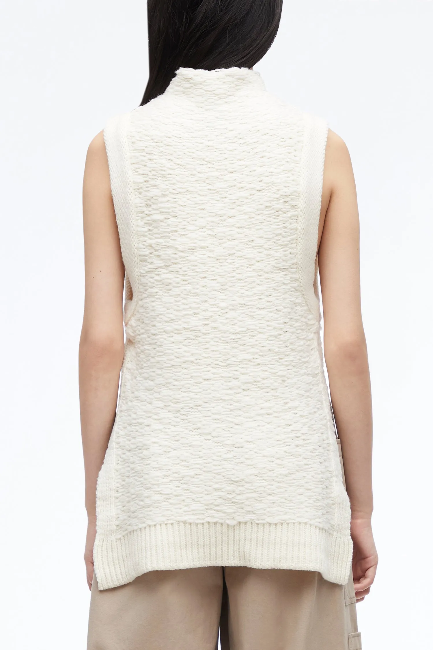 Sleeveless Wool Jacquard Top