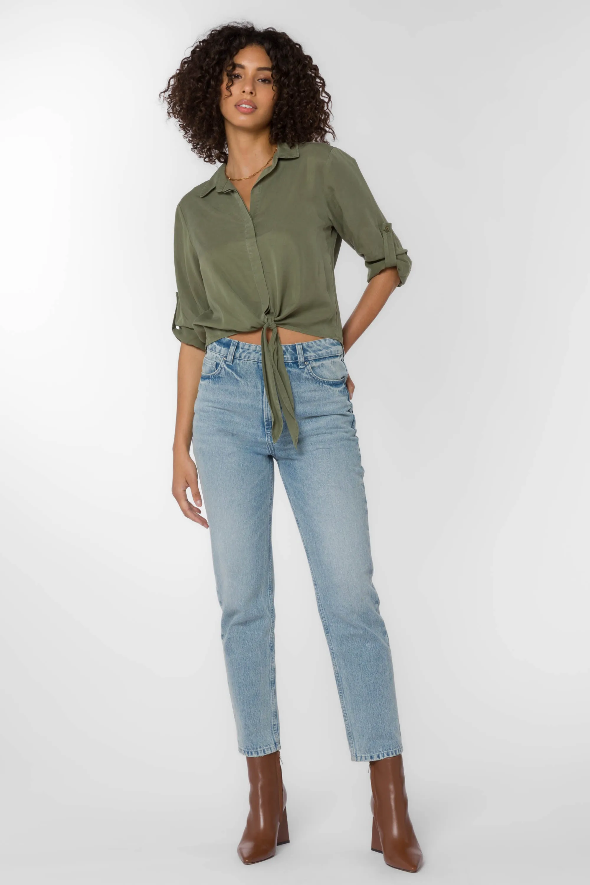 Solange Olive Top