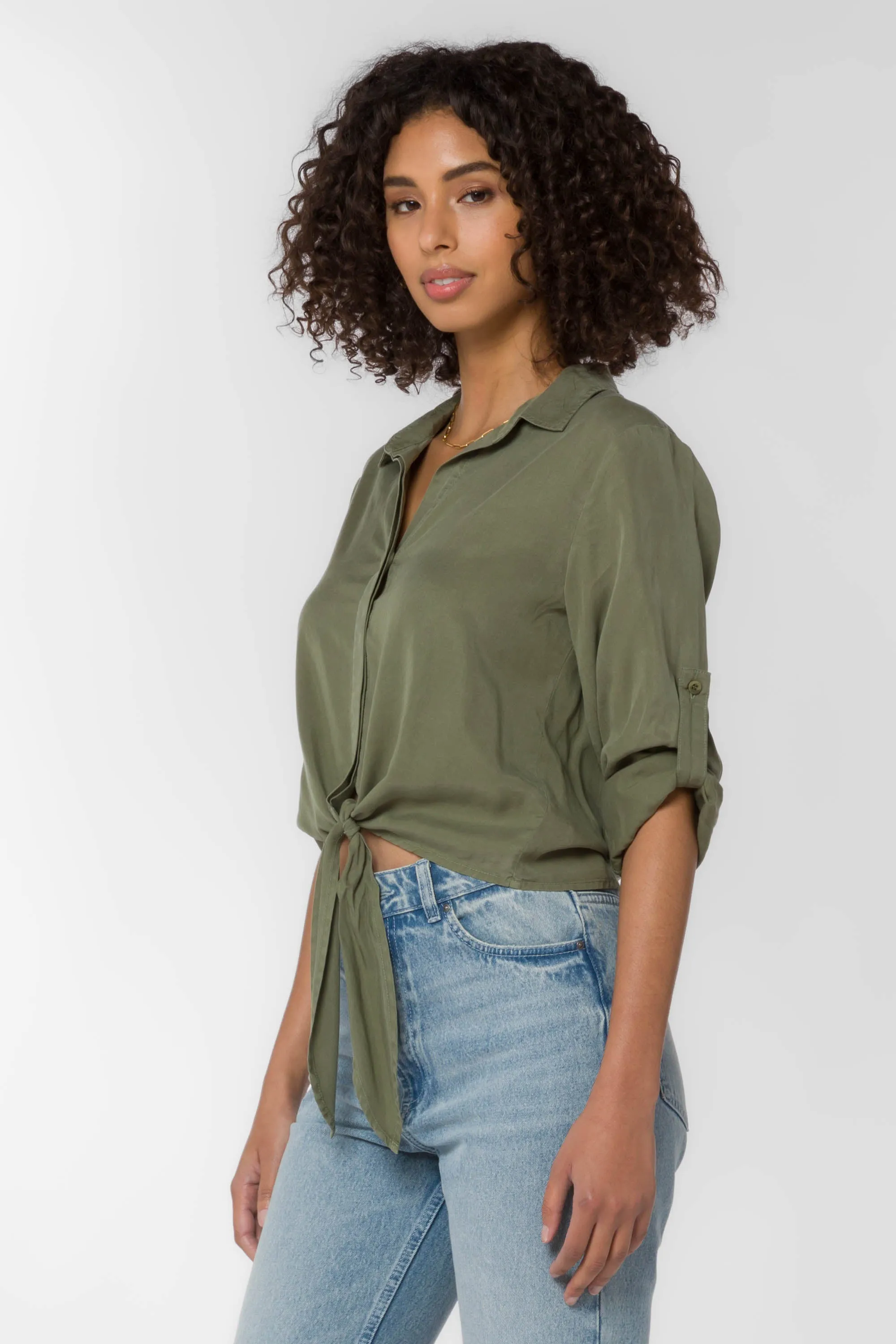 Solange Olive Top