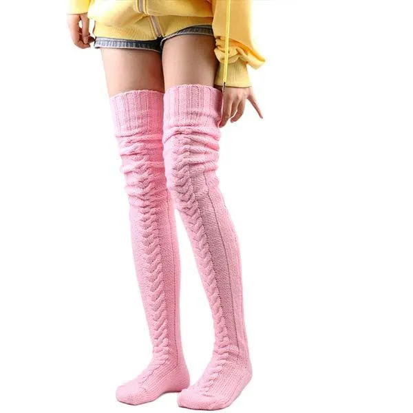 Solid Color Over The Knee Wool Warmer Stockings 26522647C