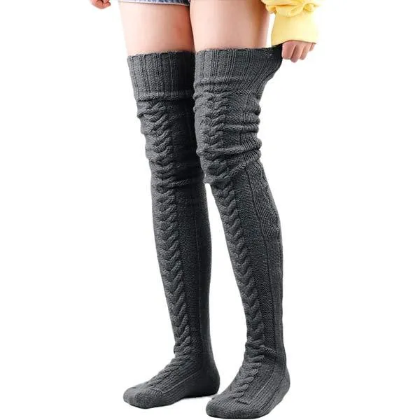 Solid Color Over The Knee Wool Warmer Stockings 26522647C