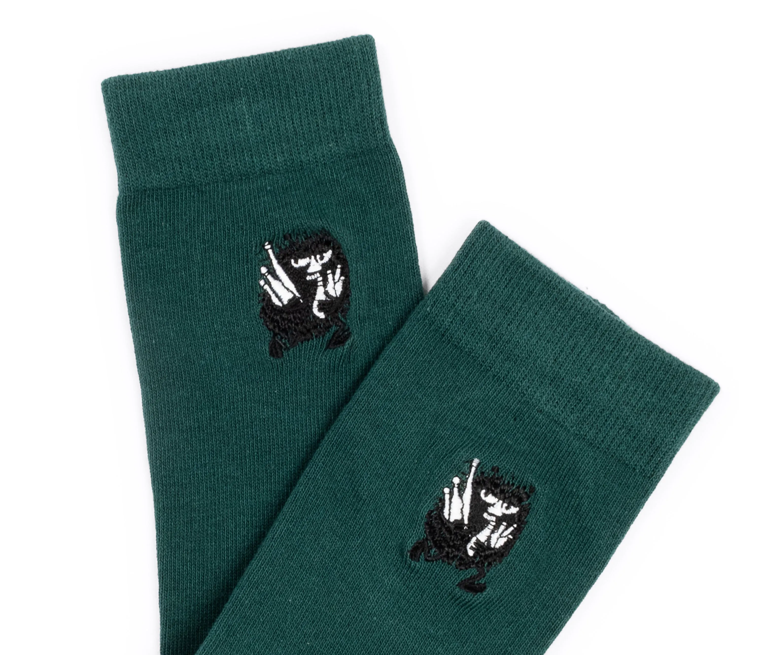 Stinky's Getaway Embroidery Men Socks - Green