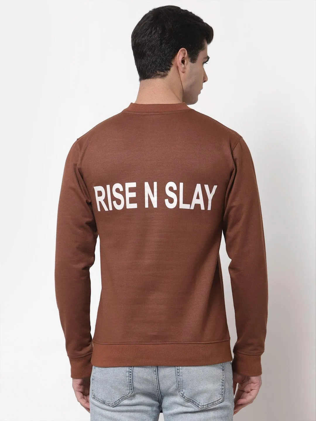 Style Quotient Men Brown Printed Sweatshirt