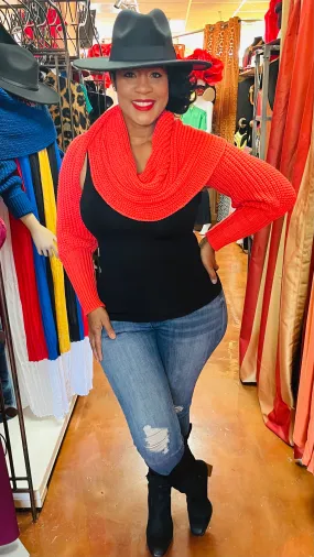 Tangerine Knit Shrug