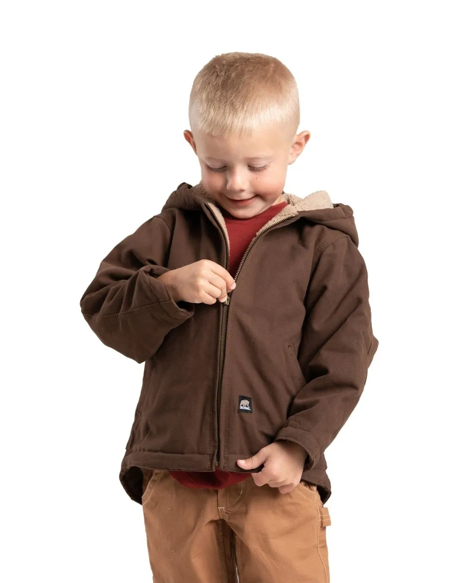 Toddler Boys' Sherpa-Lined Softstone Hooded Coat