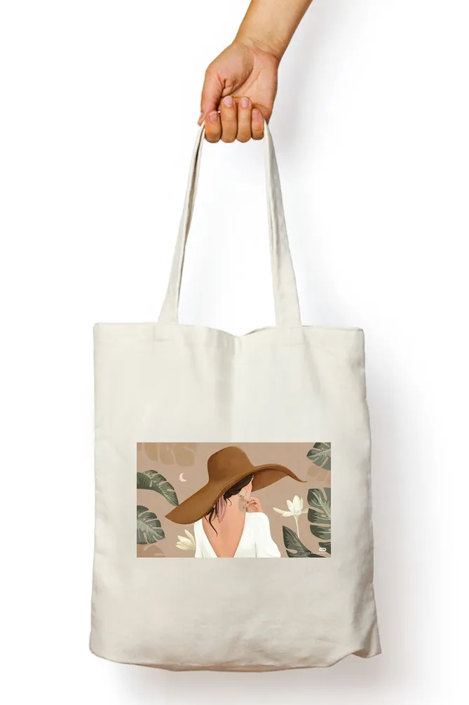 Vacation Lady Abstract Tote Bag