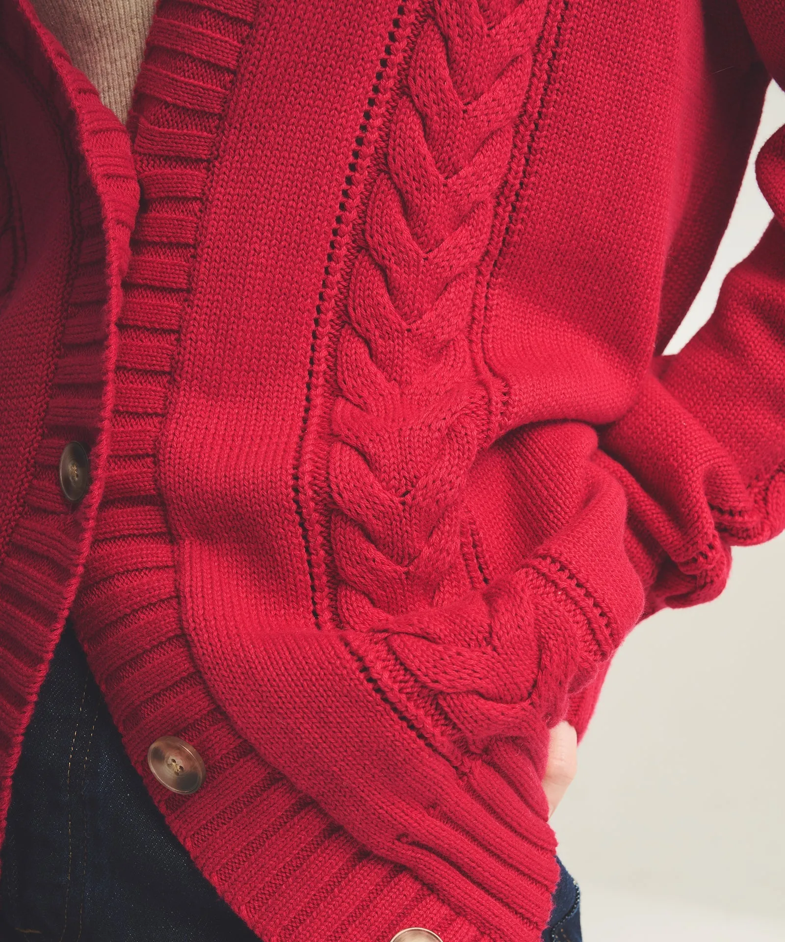 Varsity Cable Knit Cardigan