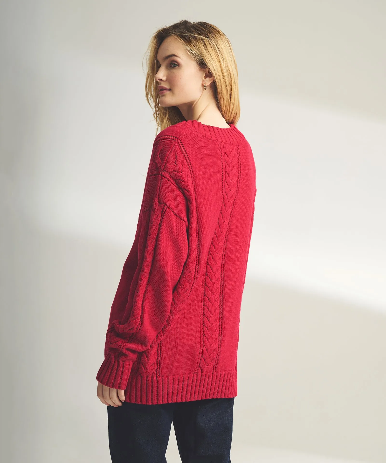 Varsity Cable Knit Cardigan