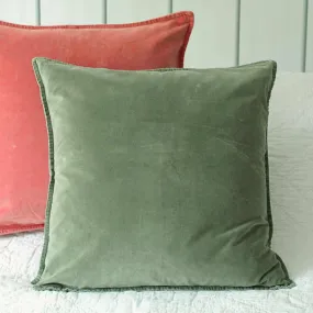 Velvet Cushion - Olive