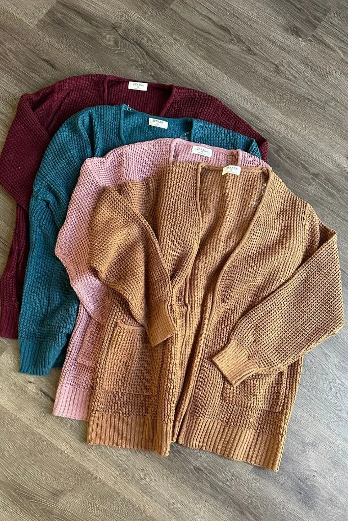 Waffle Open Cardigan