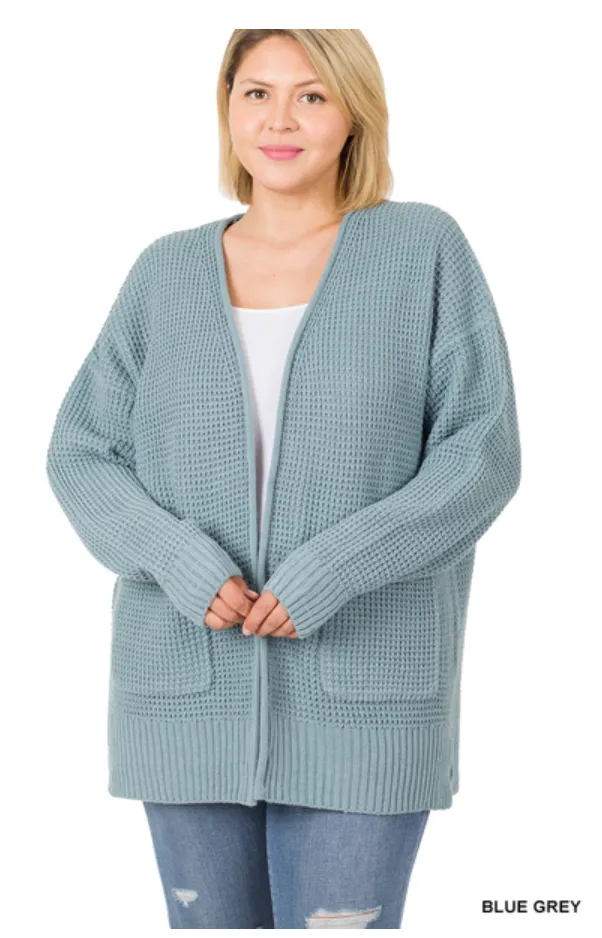 Waffle Open Cardigan